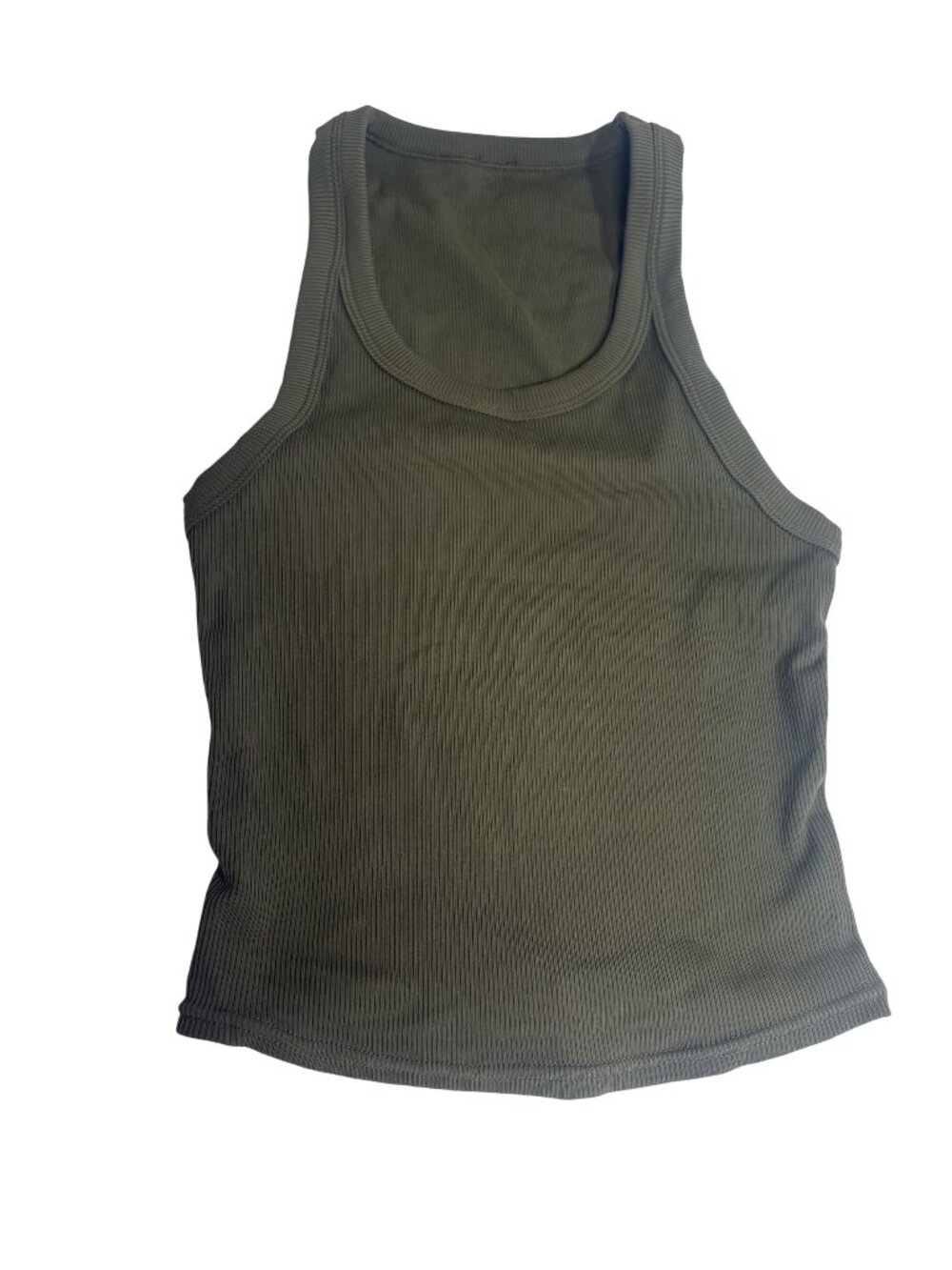 ALO Yoga Goddess Ribbed Go-To Tank in Green Olive